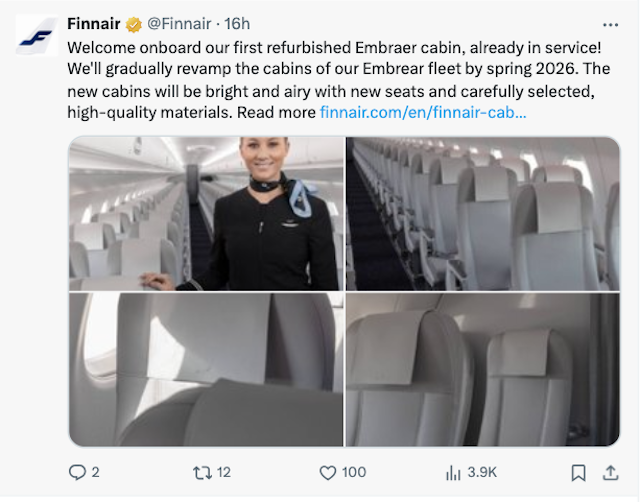 Finnair : le premier Embraer E190 rénové est prêt 1 Air Journal