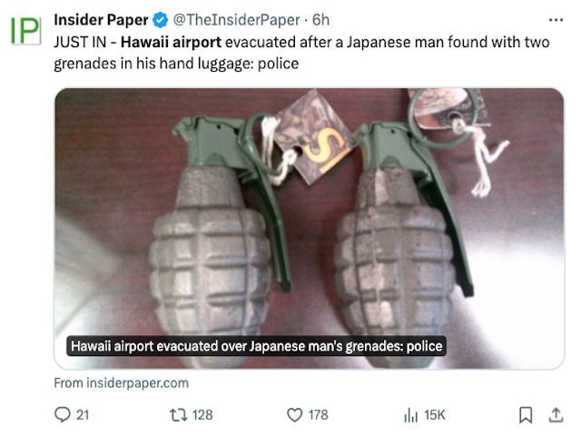 Un Japonais arrêté pour avoir transporté des grenades à l'aéroport d'Hawaï 1 Air Journal