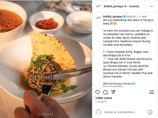 British Airways célèbre 100 ans de vols vers l'Inde avec un menu spécial 1 Air Journal