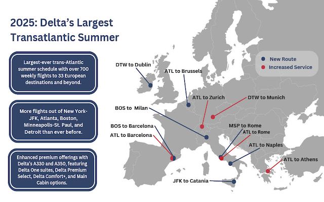 Delta annonce son programme transatlantique 2025 1 Air Journal