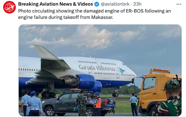 Un réacteur d’un 747-400 de Garuda Indonesia prend feu au décollage 1 Air Journal