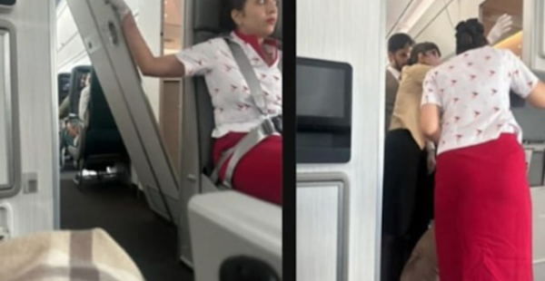 
Un agent de bord de Cathay Pacific a dû retenir une porte de toilettes pendant un vol long-courrier de 16 heures en Airbus A350-