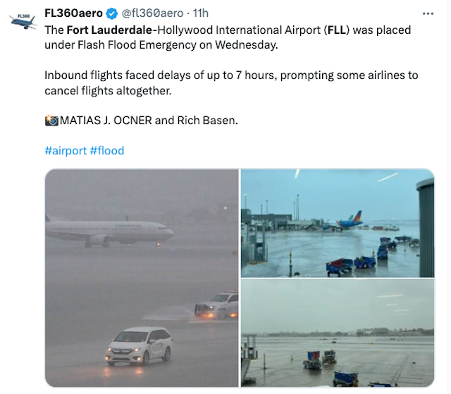 Inondations : les aéroports de Fort Lauderdale et de Majorque les roues dans l’eau 1 Air Journal