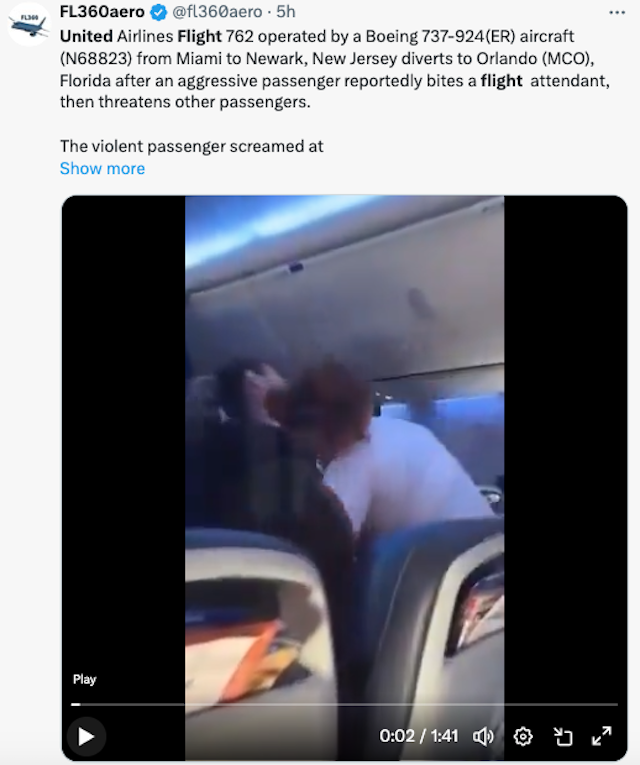 Une passagère d’un vol United mord un steward, provoquant un atterrissage d’urgence 1 Air Journal