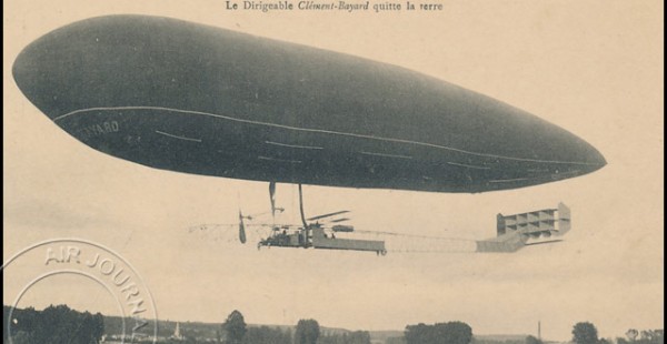 
Histoire de l’aviation – 16 octobre 1910. C’est à bord d’un ballon dirigeable que les pilotes MM. Baudry et Leprince c