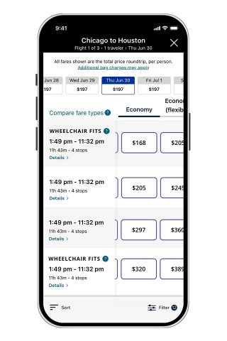 United Airlines : bien voyager avec un fauteuil roulant grâce à un outil de dimensionnement numérique 1 Air Journal