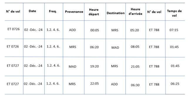 Ethiopian Airlines renforce ses fréquences entre Addis Abeba et Marseille 1 Air Journal