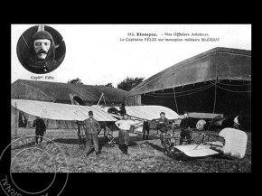 
Histoire de l’aviation – 5 août 1911. Le pilote Julien-Alexandre Félix, breveté depuis le 19 octobre 1910, alors directe