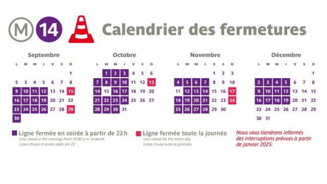 Paris-Orly : travaux et fermetures de la ligne 14 du métro entre septembre et décembre 1 Air Journal